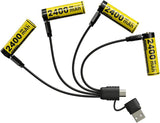 Nitecore NH2400 1.5V Lithium AA Battery 2400mAh USB-C Rechargeable (4 Pack)