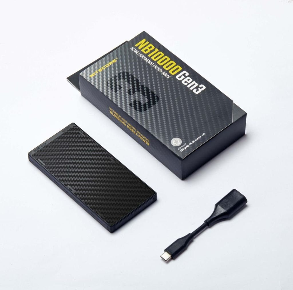 Nitecore NB10000 - GEN3 10,000mAh Ultra Lightweight Carbon Fiber Power Bank